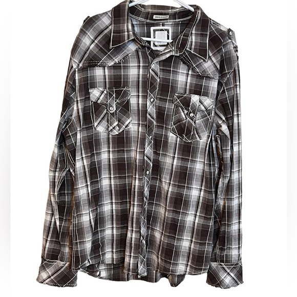 BKE Buckle Athletic Fit Stretch Plaid Long Sleeve Shirt sz XL - Picture 1 of 4